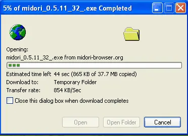 Windows download dialog animated