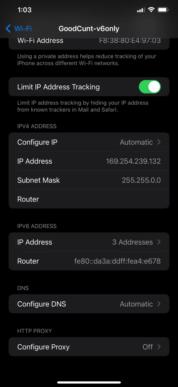 IOS Wifi AP settings