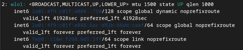 ip -6 addr