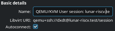 virt-manager connection details