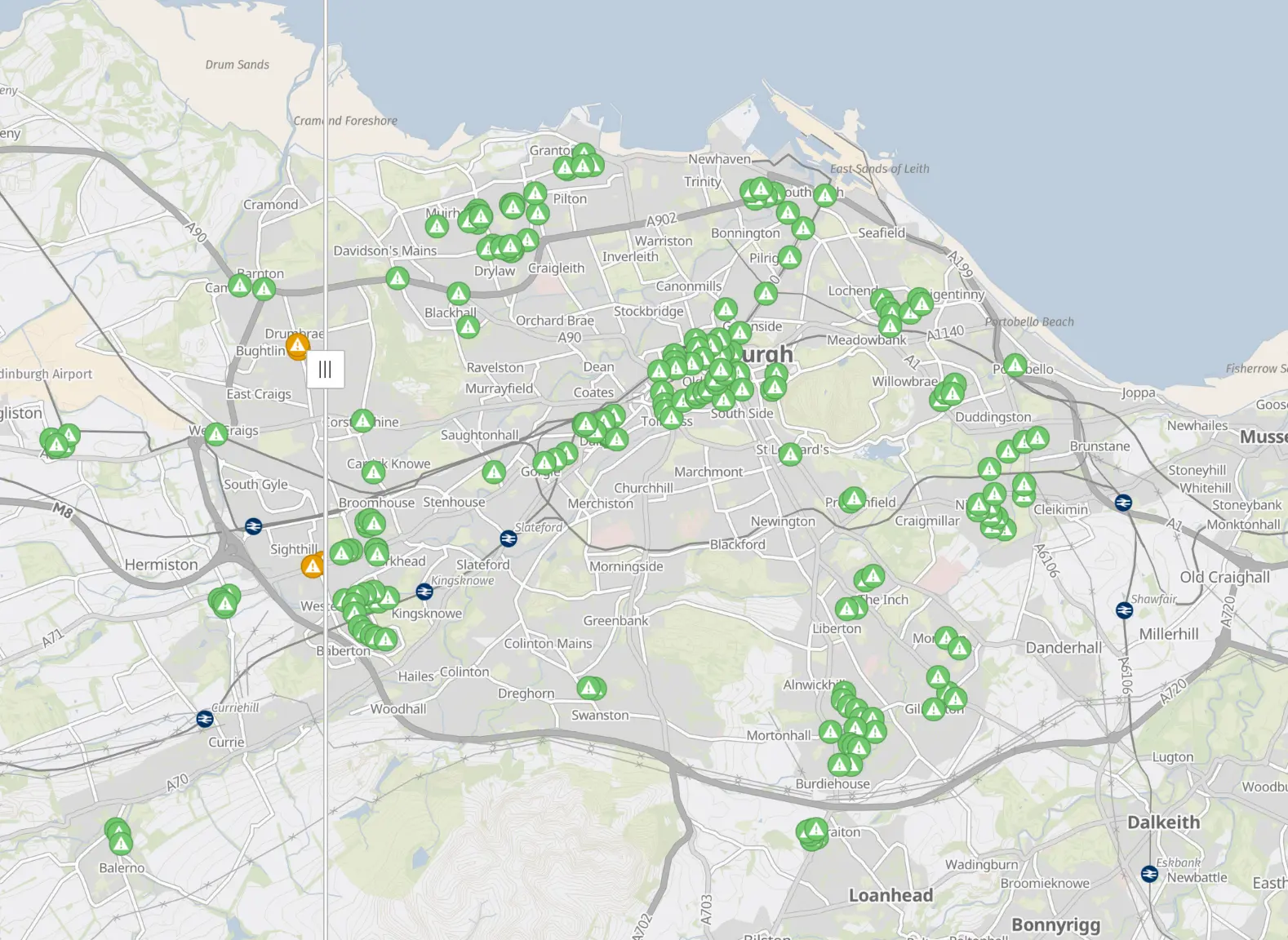 GIS showing camera locations(screenshot)